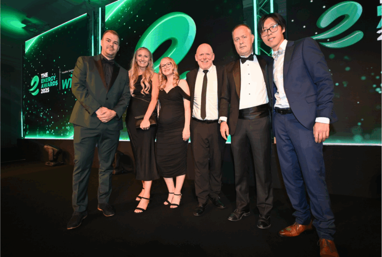 harvest green developments team in attendance at the energy awards 2025 on the stage