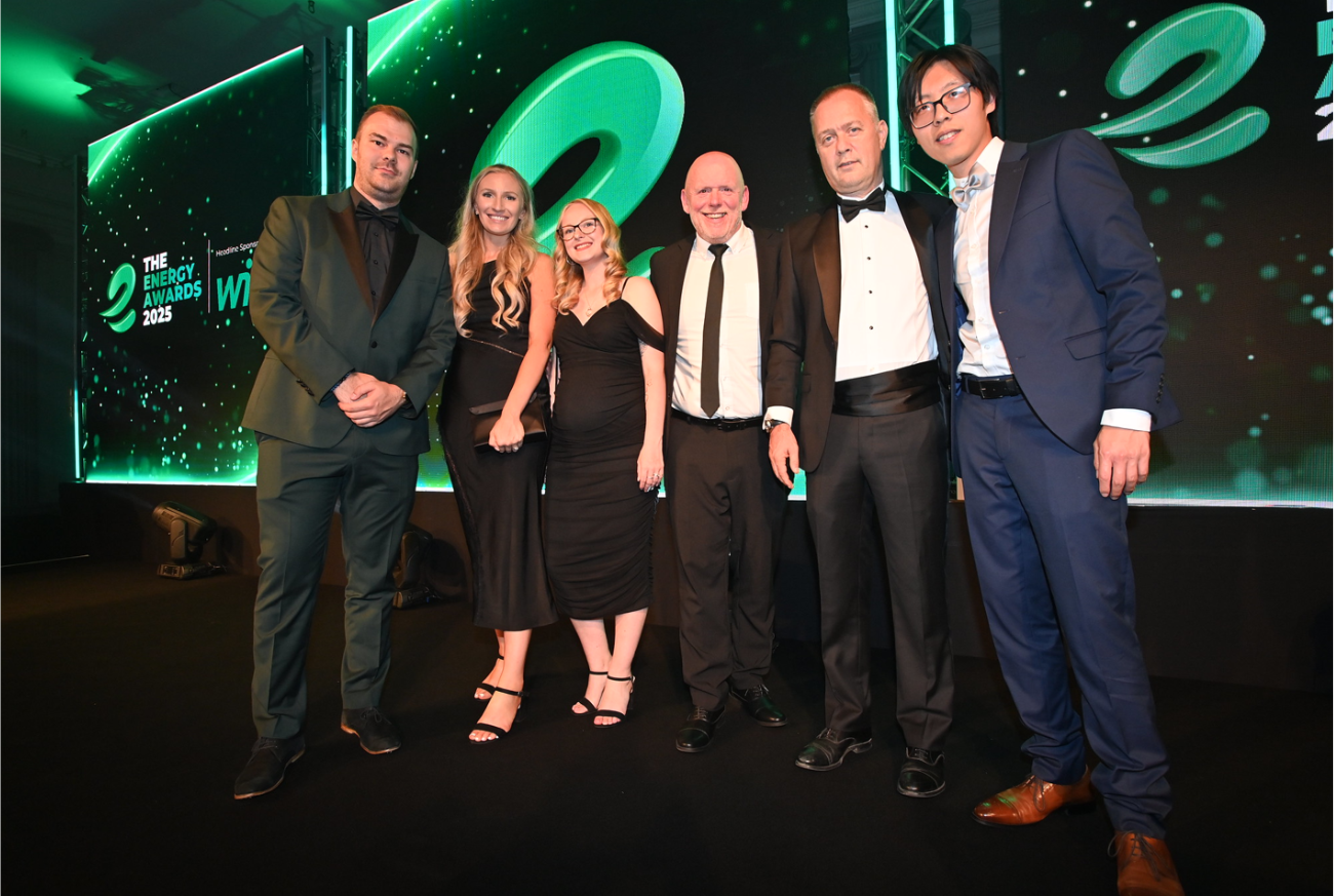 harvest green developments team in attendance at the energy awards 2025 on the stage
