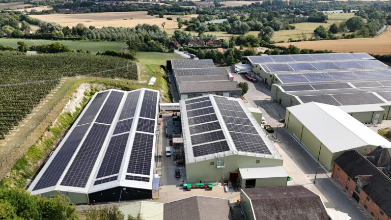 A solar installation on FW Mansfields to showcase the role of marketing in sustainability