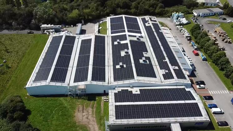 Commercial Solar Panel System on a business building